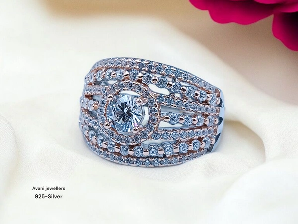 Silver Ladies Cocktail Ring - 12, 5.16