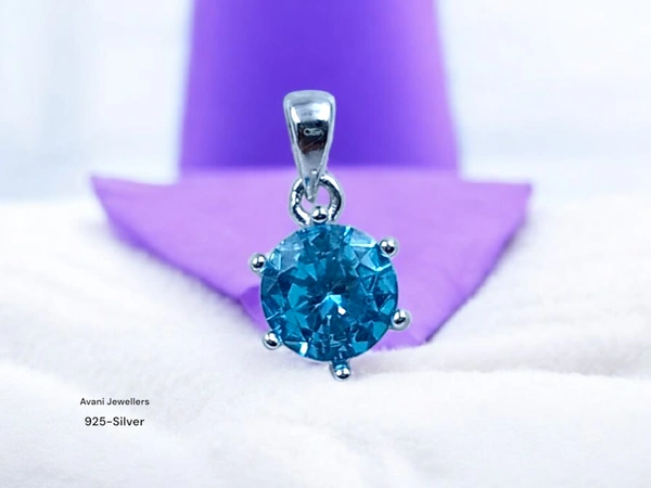 Silver Ladies Fancy Pendant - 0.86, Dodger Blue
