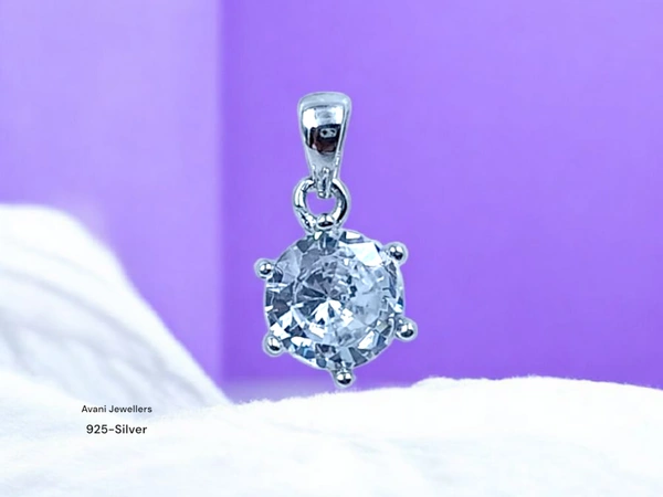Silver Ladies Fancy Pendant - 0.86, White