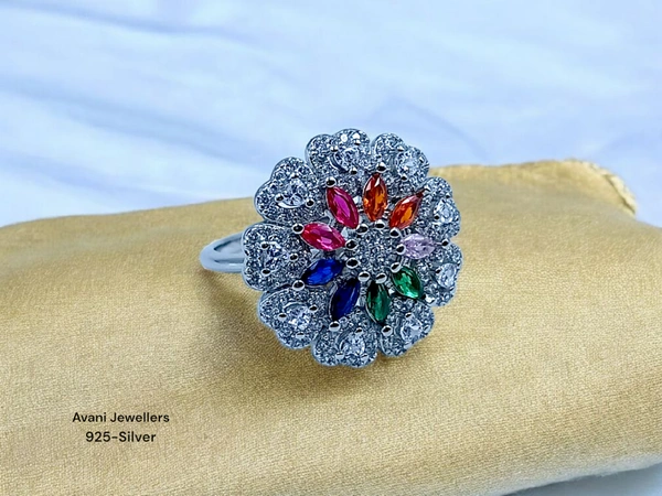 Silver Ladies Fancy Ring - 3.98, 10