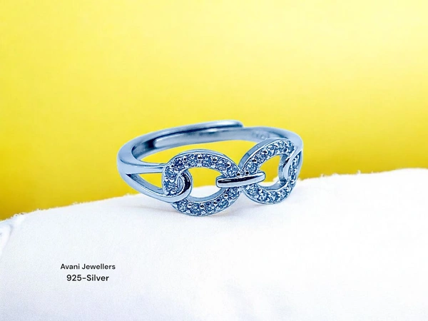 Silver Ladies Fancy Ring - 2, Adjustable