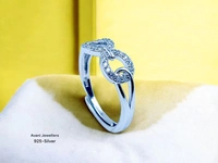 Silver Ladies Fancy Ring - 2, Adjustable