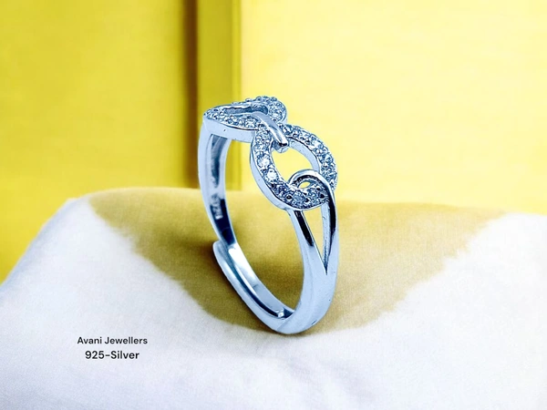 Silver Ladies Fancy Ring - 2, Adjustable