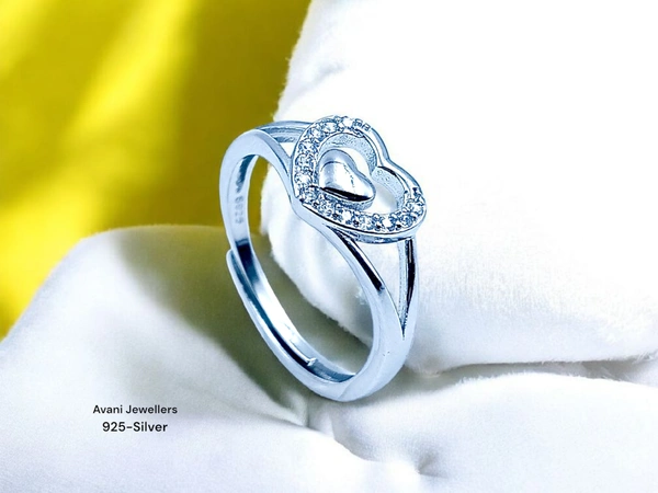 Silver Ladies Fancy Ring - 2.08, Adjustable