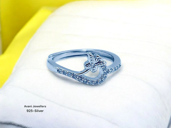 Silver Ladies Fancy Ring - 1.9, Adjustable