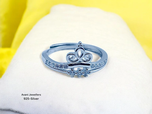 Silver Ladies Fancy Ring - 2.06, Adjustable