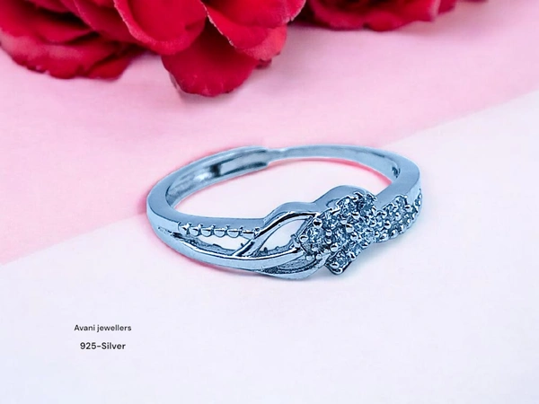 Silver Ladies Fancy Ring - 1.64, Adjustable, 0