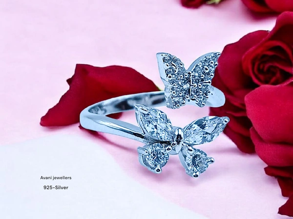 Silver Ladies Fancy Ring - 2.22, Adjustable