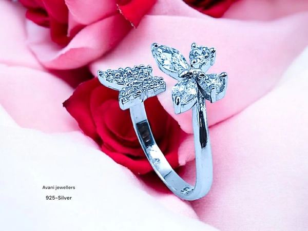 Silver Ladies Fancy Ring - 2.22, Adjustable