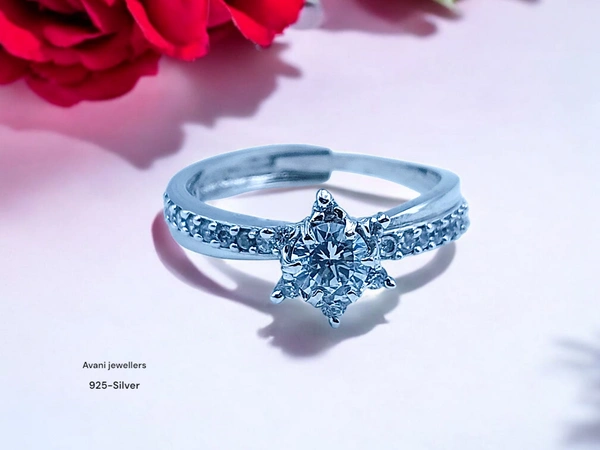 Silver Ladies Fancy Ring - 3.08, Adjustable