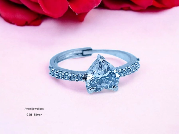 Silver Ladies Fancy Ring - 2.2, Adjustable