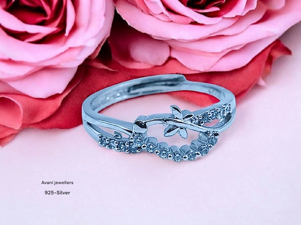 Silver Ladies Fancy Ring - 2.17, Adjustable