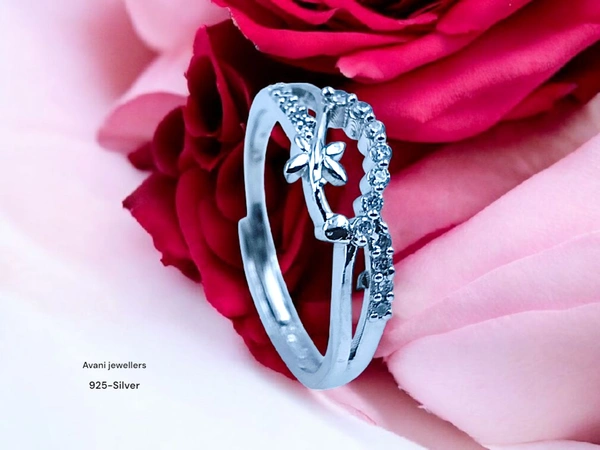 Silver Ladies Fancy Ring - 2.17, Adjustable