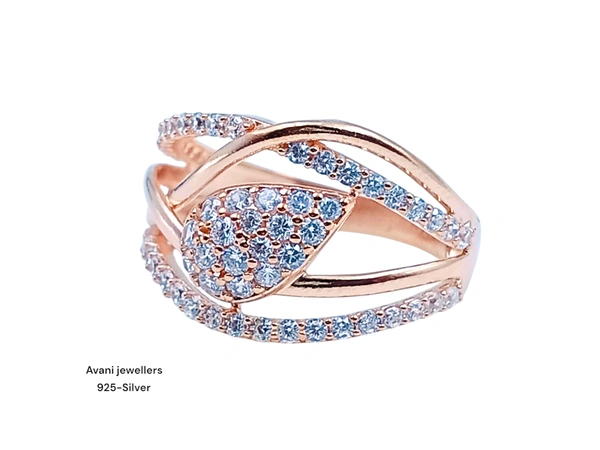 Silver Ladies Fancy Ring - Rose, 10, 2.86