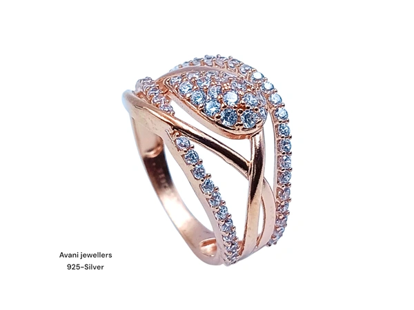 Silver Ladies Fancy Ring - Rose, 10, 2.86