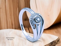 Silver Ladies Fancy Ring - 9, 2.2