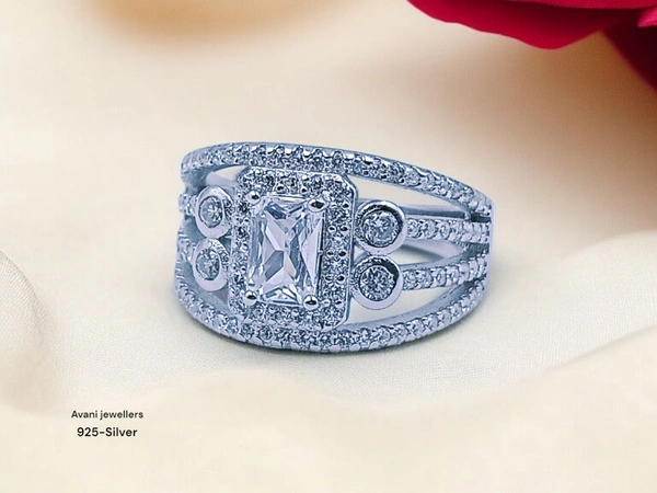 Silver Ladies Fancy Ring - 12, 4.36