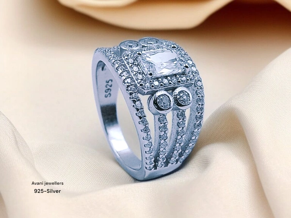 Silver Ladies Fancy Ring - 12, 4.36