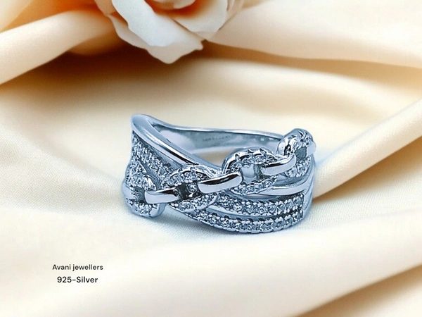Silver Ladies Fancy Ring - 10, 3.93