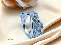 Silver Ladies Fancy Ring - 10, 3.93