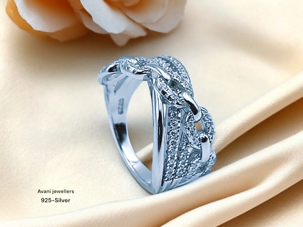 Silver Ladies Fancy Ring - 10, 3.93