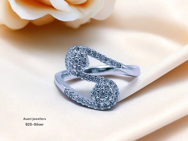 Silver Ladies Fancy Ring - 13, 2.67