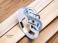 Silver Ladies Fancy Ring - 12, 2.36