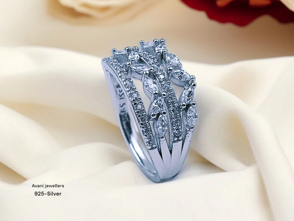 Silver Ladies Fancy Ring - 11, 3.12