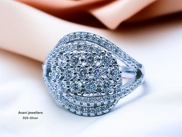 Silver Ladies Fancy Ring - 15, 5.22