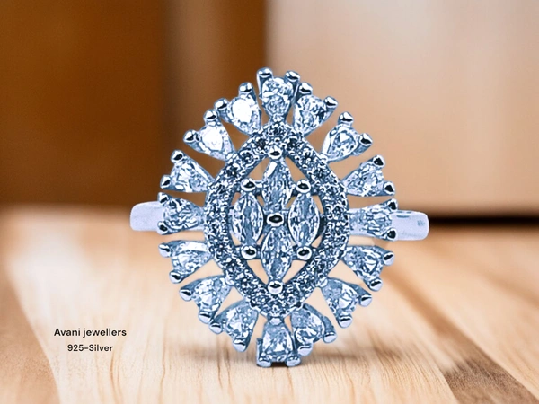 Silver Ladies Fancy Ring - 15, 3.92