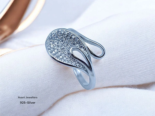 Silver Ladies Fancy Ring - 2.3, ADJUSTABLE