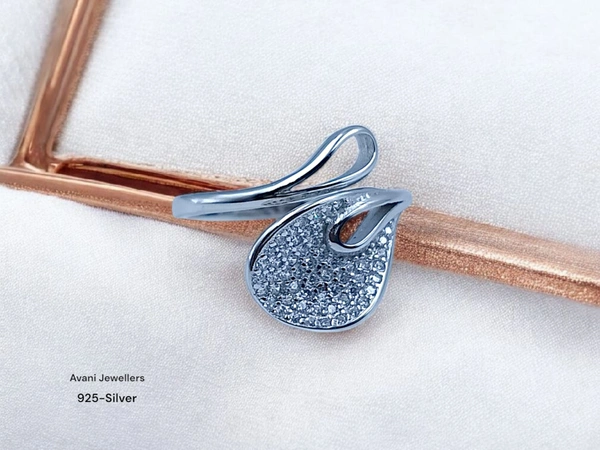 Silver Ladies Fancy Ring - 2.3, ADJUSTABLE