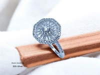Silver Ladies Fancy Ring - 3.22, 17, Golden