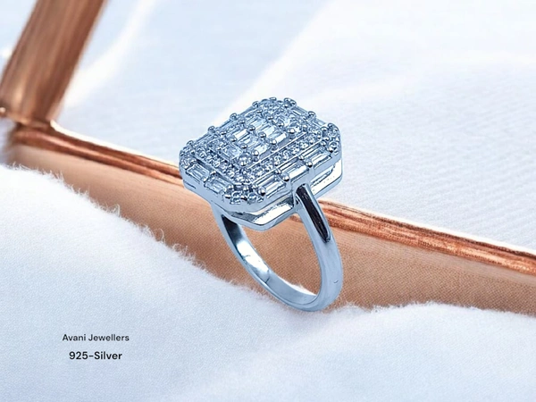 Silver Ladies Fancy Ring - 4.15, 17, White