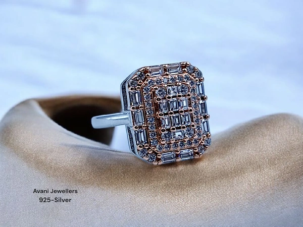 Silver Ladies Fancy Ring - 3.8, 11, Selective Yellow