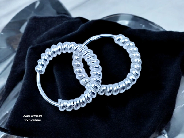 Silver Antique Plain Earrings - 1.28