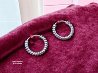 Silver Antique Plain Earrings - 1.07