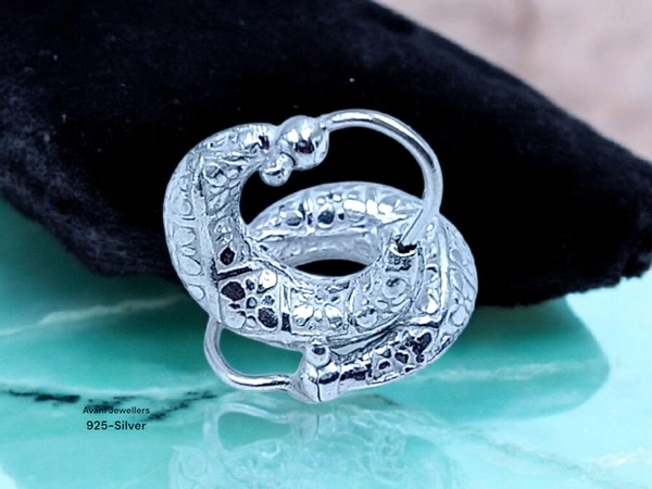 Silver Antique Plain Earrings - 1.44
