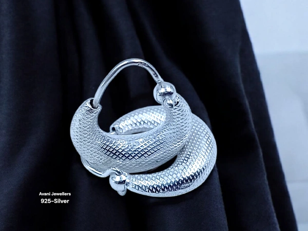 Silver Antique Plain Earrings - 2.64