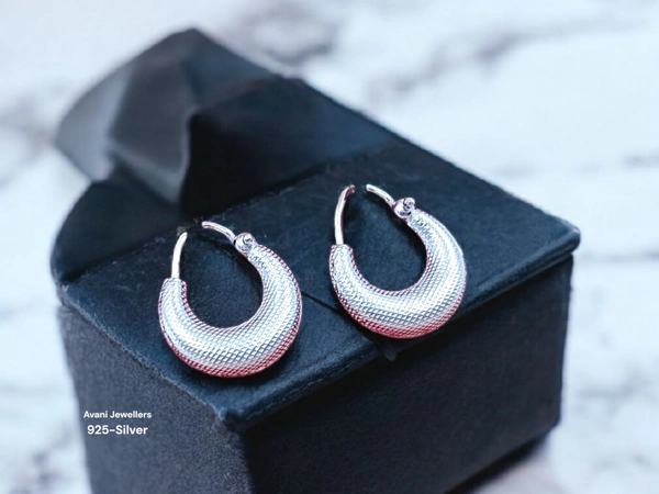 Silver Antique Plain Earrings - 2.64