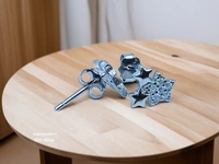 Silver Fancy Studs - 1