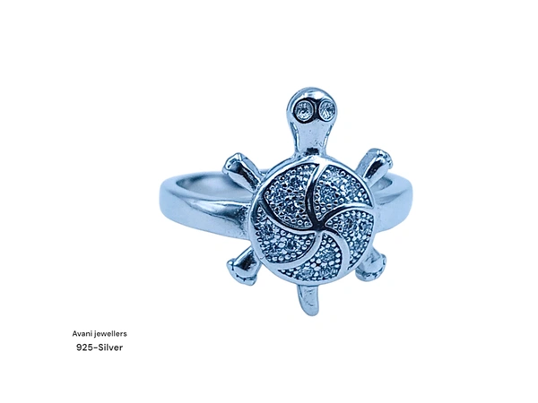 Silver Tortoise Fancy Ring - 2.92, 12