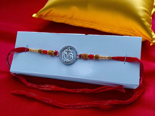 Silver Fancy Rakhi - Free Size, 3-4gm Approx