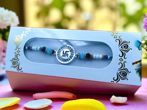 Silver Fancy Rakhi - Free Size, 3-4gm Approx