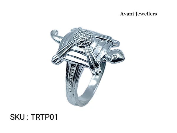 Silver Tortoise Plain Ring - 3.26, 14