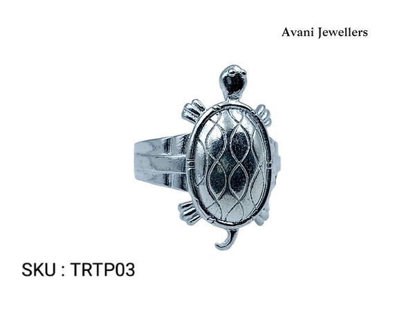 Silver Tortoise Plain Ring - 5.1, 24