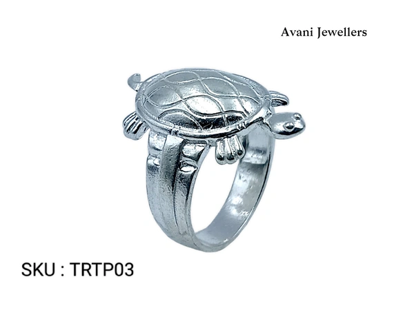 Silver Tortoise Plain Ring - 5.1, 24