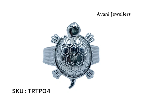 Silver Tortoise Plain Ring - 4.51, 23