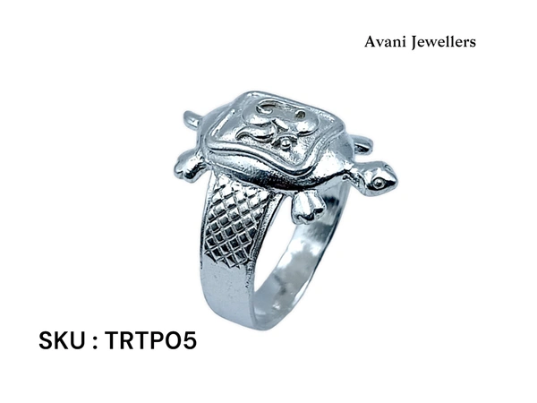 Silver Tortoise Plain Ring - 5, 23