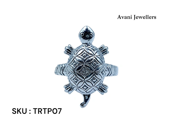 Silver Tortoise Plain Ring - 2.73, 13